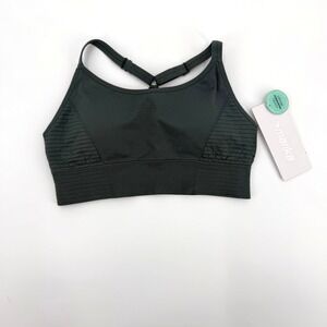 Marika Womens Small Low Impact Seamless Sports Bra Balsam Green Black MK003188
